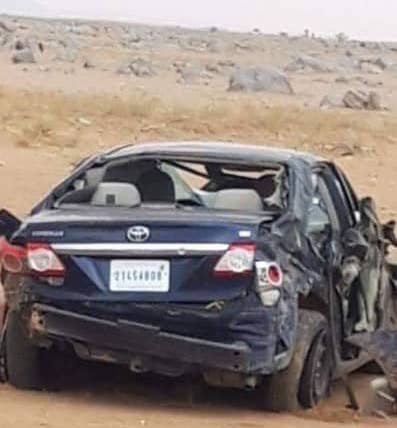 صورة متداولة للسيارة التي وقع فيها الحادث